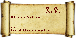 Klinko Viktor névjegykártya